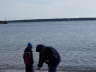 Mom, Nicolas and Alex find sea glass