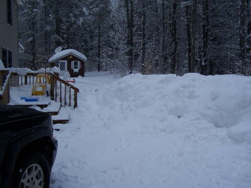 A veiw from the driveway