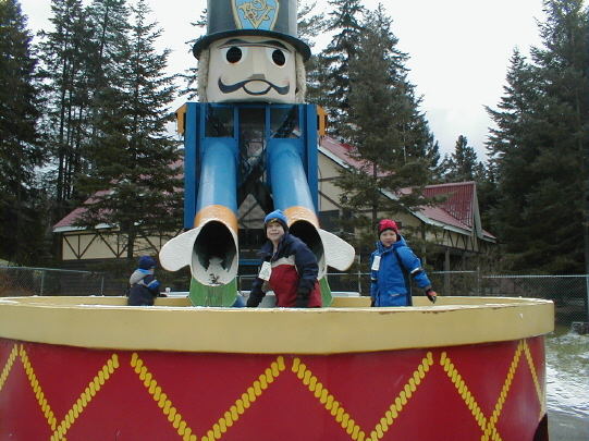 Alex and Luke on the nutcracker slide