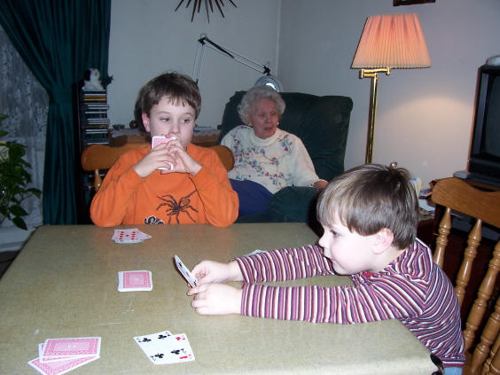 Alex and Max playing cards