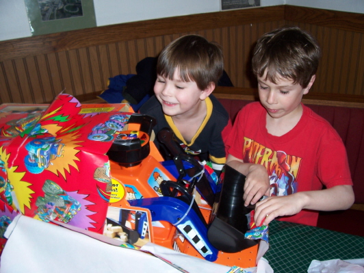 Alex helps Max open his digger