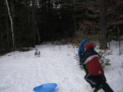 Alex launches his sled