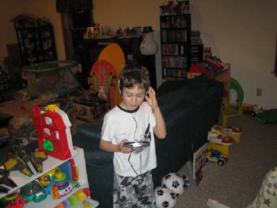 Alex with his new CD player