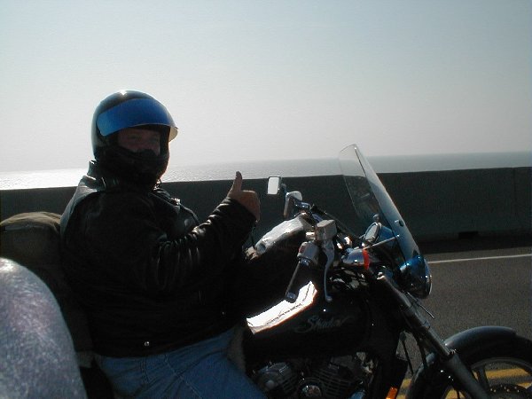 Tim on the Confederation Bridge between Prince Edward Island and New Brunswick